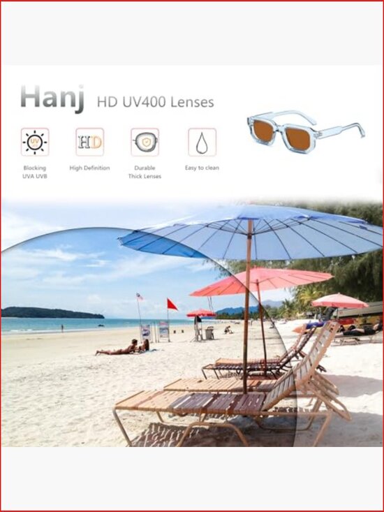 Retro Rectangle Sunglasses, UV400 Protection, Unisex, Full Frame main image 4